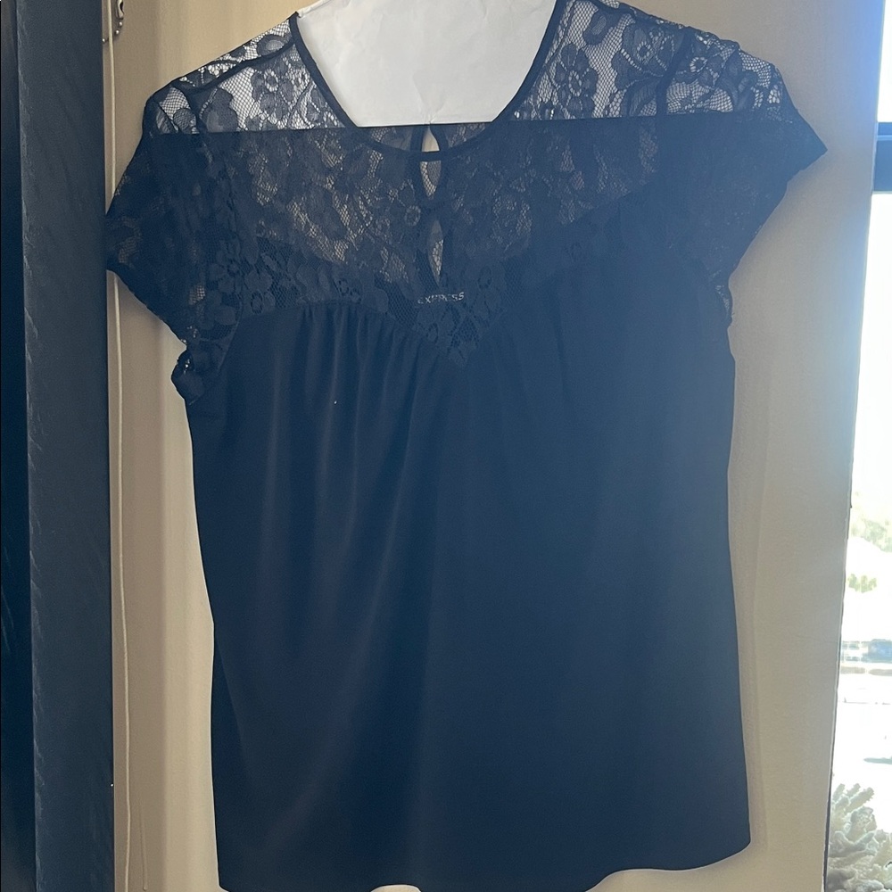 Express Black Lace Blouse